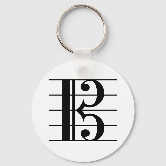 Alto Clef on Staff Key Ring (Front)