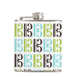Alto Clef Pattern Hip Flask