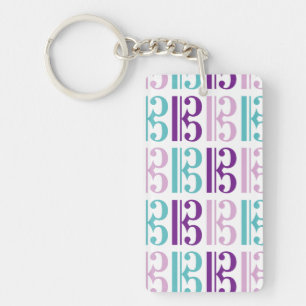 Alto Clef - Purple and Teal Key Ring