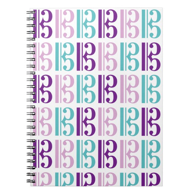 Alto Clef - Purple and Teal Notebook (Front)