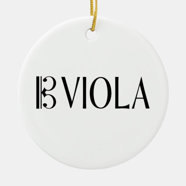 Alto Clef & Viola Ceramic Ornament (Front)