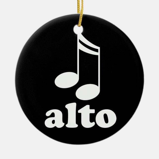 Alto Music Notes Choir Award Gift Ceramic Tree Decoration (Front)