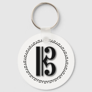 Alto or Tenor Clef Music Note Design C Clef Key Ring
