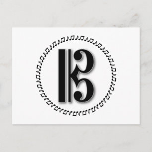 Alto or Tenor Clef Music Note Design C Clef Postcard
