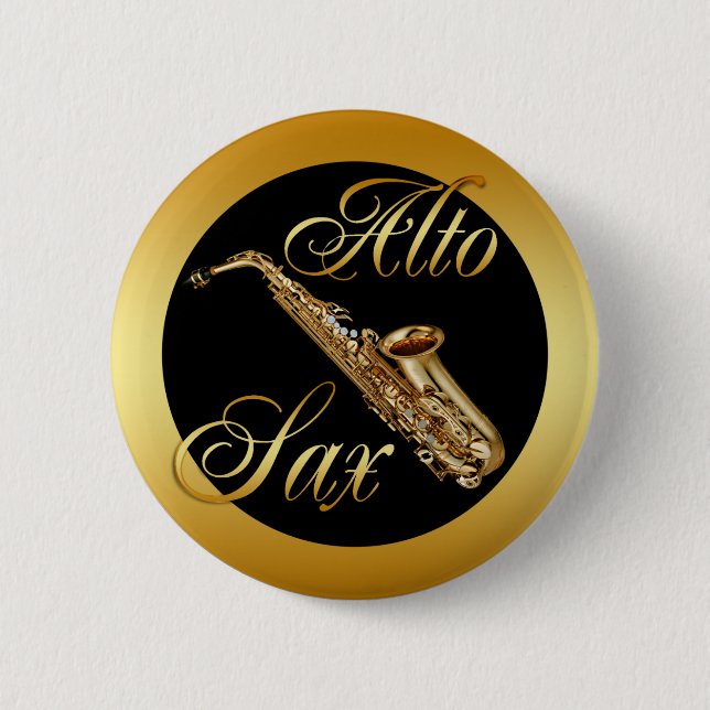 ALTO SAX 6 CM ROUND BADGE (Front)