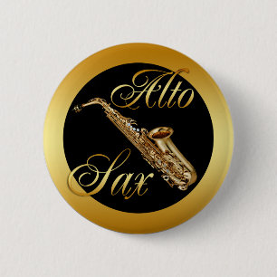 ALTO SAX 6 CM ROUND BADGE