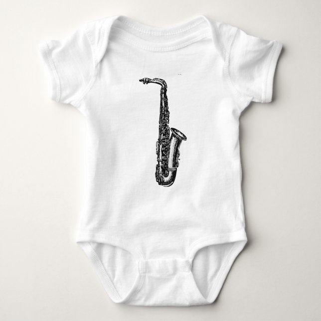 Alto Saxophone Baby Bodysuit (Front)