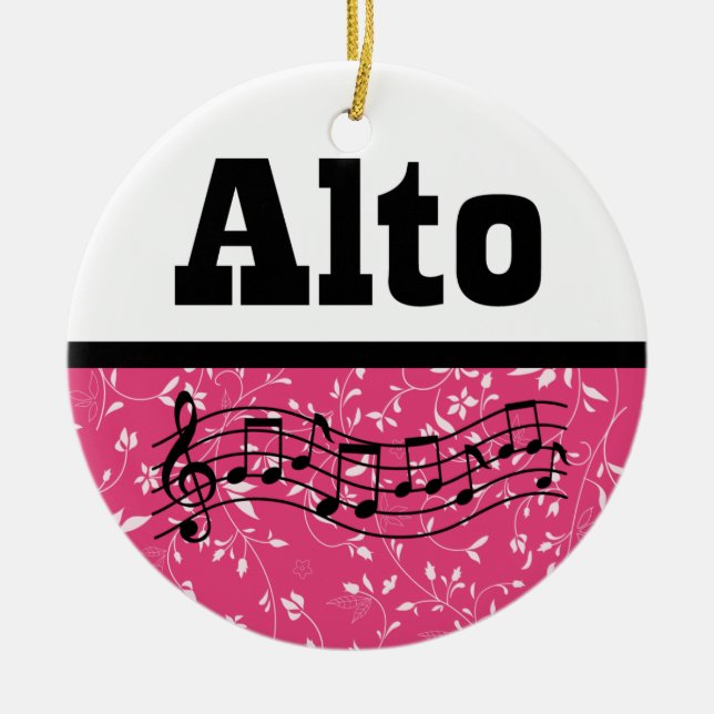 Alto Singer Choir Music Ceramic Ornament (Front)