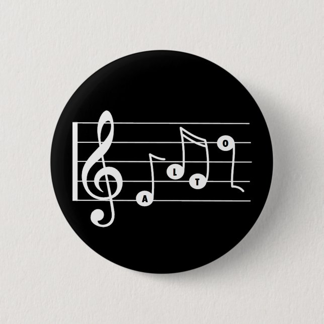 Alto Singer Musical Button (black) (Front)