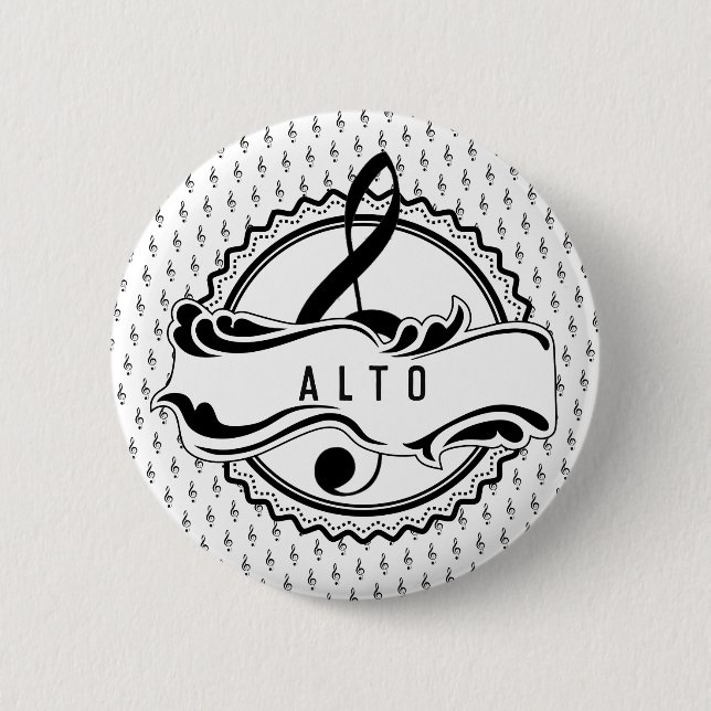 Alto Singer Musical Note Button (Front)