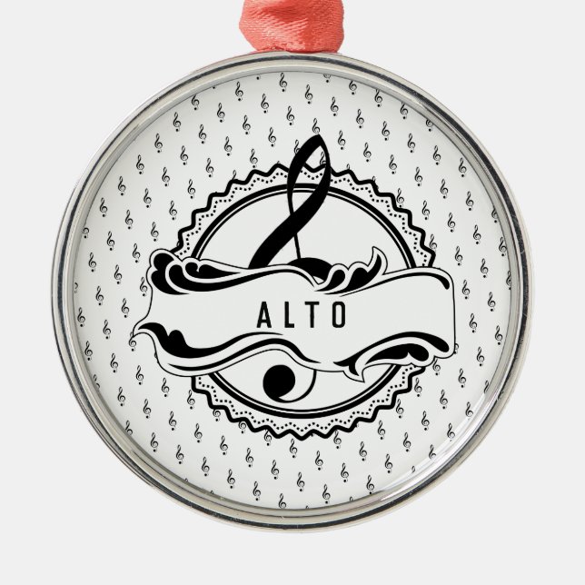 Alto Singer Musical Note Ornament (Front)