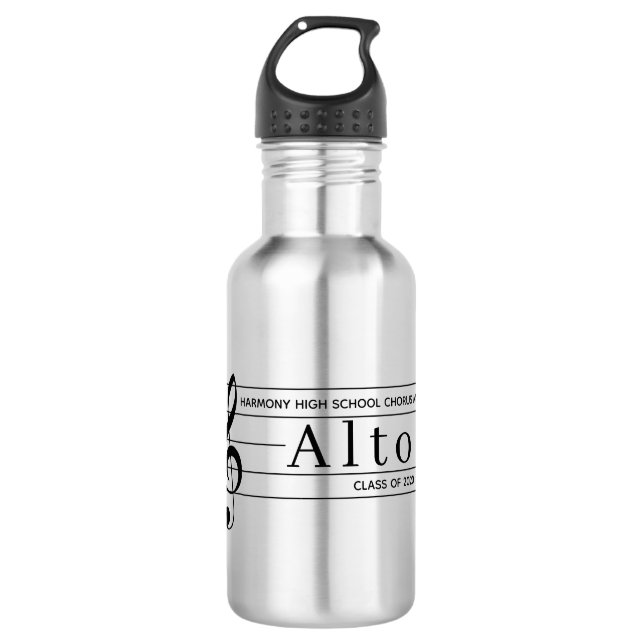 Alto Singer Musical School Name Graduation Year 532 Ml Water Bottle (Front)