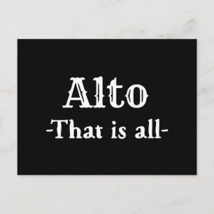 Alto That Is All Funny Music Postcard