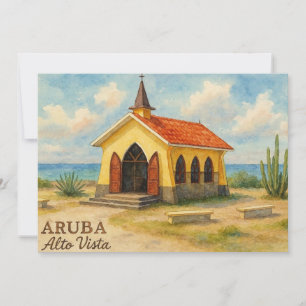 Alto Vista Aruba watercolor Invitation
