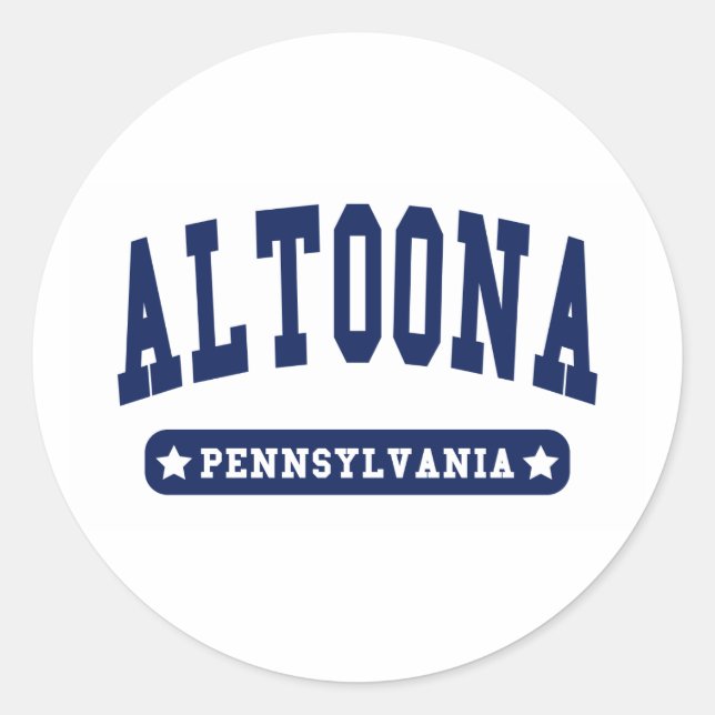 Altoona Pennsylvania College Style t shirts Classic Round Sticker (Front)