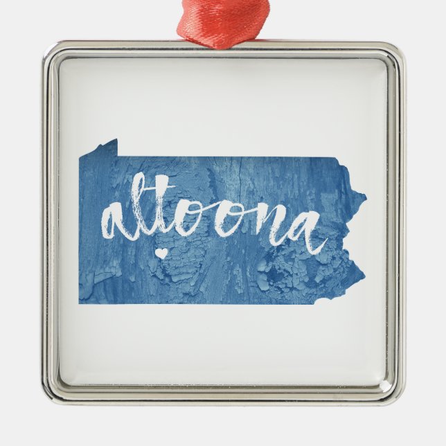 Altoona Pennsylvania Wood Grain Metal Ornament (Front)