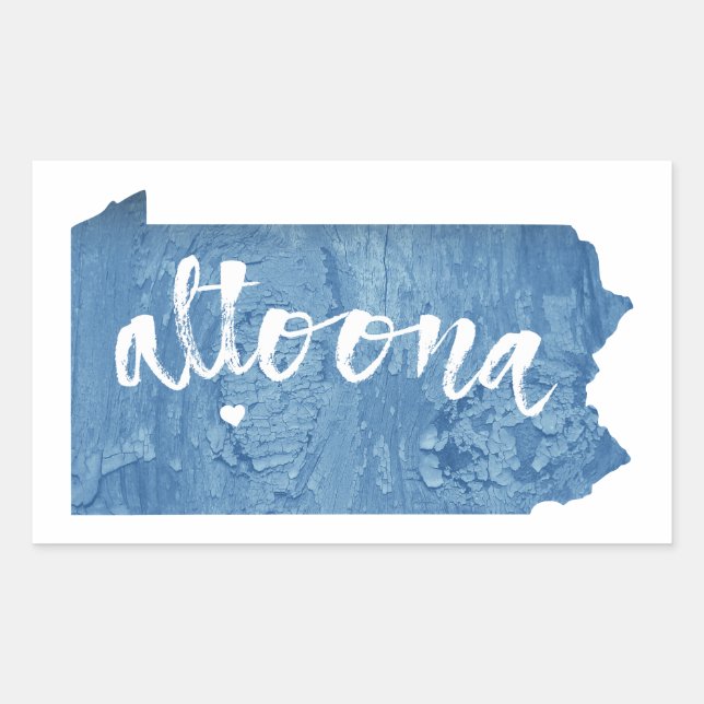 Altoona Pennsylvania Wood Grain Rectangular Sticker (Front)
