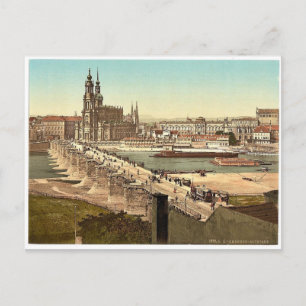 Altstadt, Dresden, Saxony, Germany rare Photochrom Postcard
