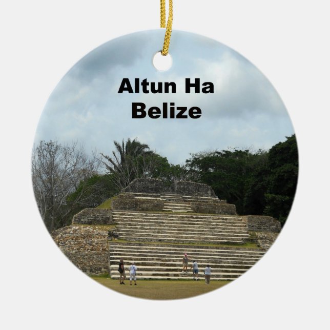 Altun Ha, Belise Ceramic Ornament (Front)