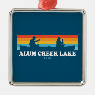 Alum Creek Lake Ohio Canoe Metal Ornament