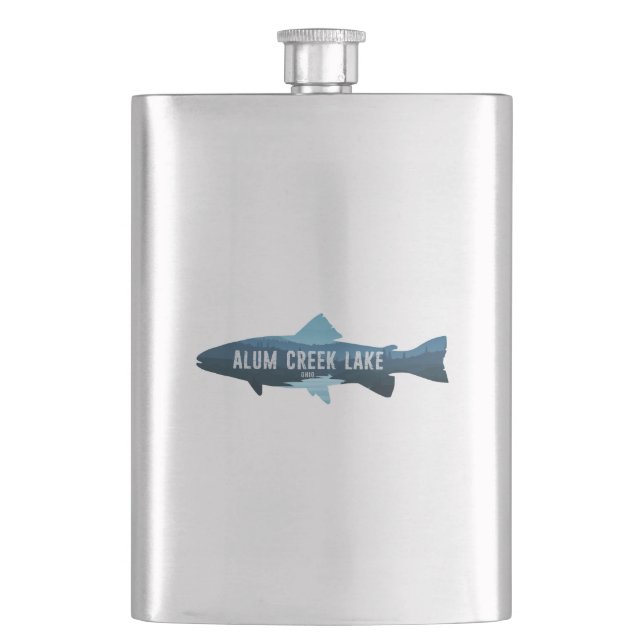 Alum Creek Lake Ohio Fish Hip Flask (Front)
