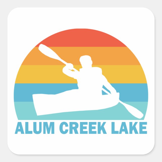 Alum Creek Lake Ohio Kayak Square Sticker (Front)
