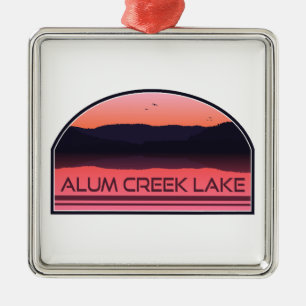 Alum Creek Lake Ohio Red Sunrise Metal Ornament