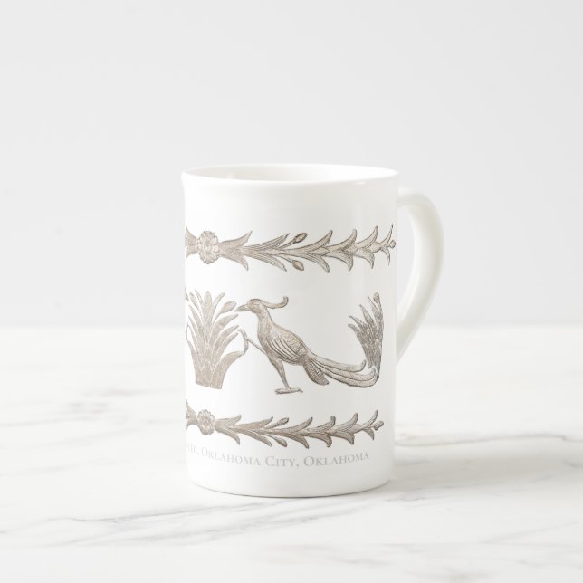 Aluminium Bird & Reed Bone China Mug (Front Right)
