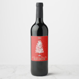 Aluminium Christmas Tree on Red Wine Label