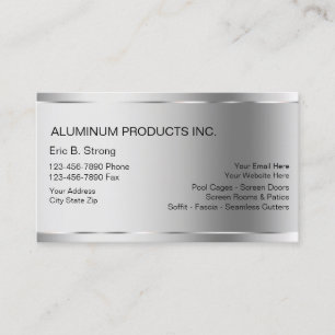 Aluminium Construction Business Cards
