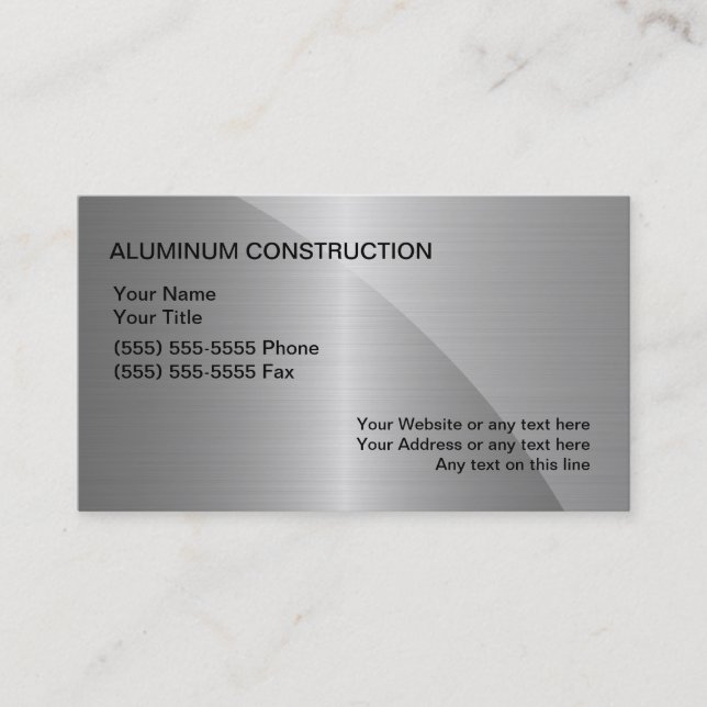 Aluminium Construction Business Cards (Front)