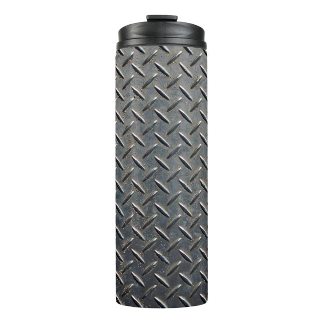 Aluminium dark list with rhombus shapes thermal tumbler (Front)
