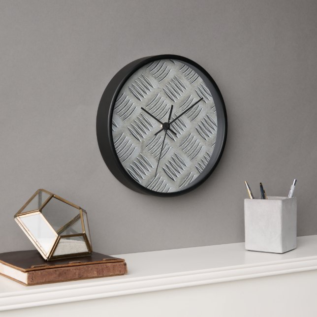 Aluminium Diamond Pattern Clock (Office)