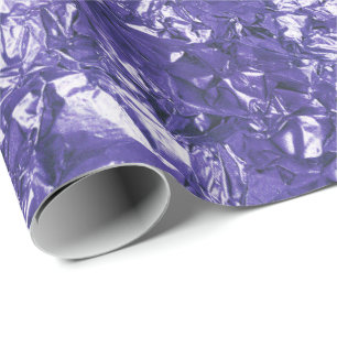 Aluminium Foil Blue Purple Metallic Wrinkled Wrapping Paper