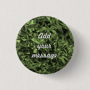 Aluminium Foil Design in Moss Green 3 Cm Round Badge