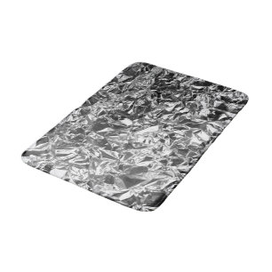 Aluminium Foil Design Silver Colour Bath Mat