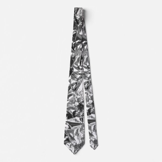 Aluminium Foil Design Silver Colour Tie (Front)