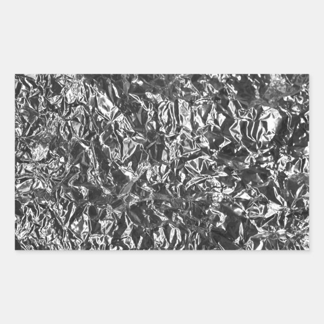 Aluminium Foil Metal Texture Rectangular Sticker (Front)