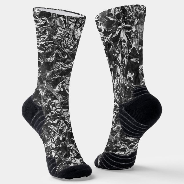 Aluminium Foil Metal Texture Socks (Angled)