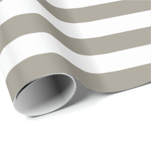 Aluminium Grey and White Stripe Wrapping Paper