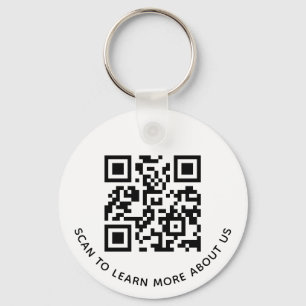 Aluminium QR Code Keychain for Business Logo Round