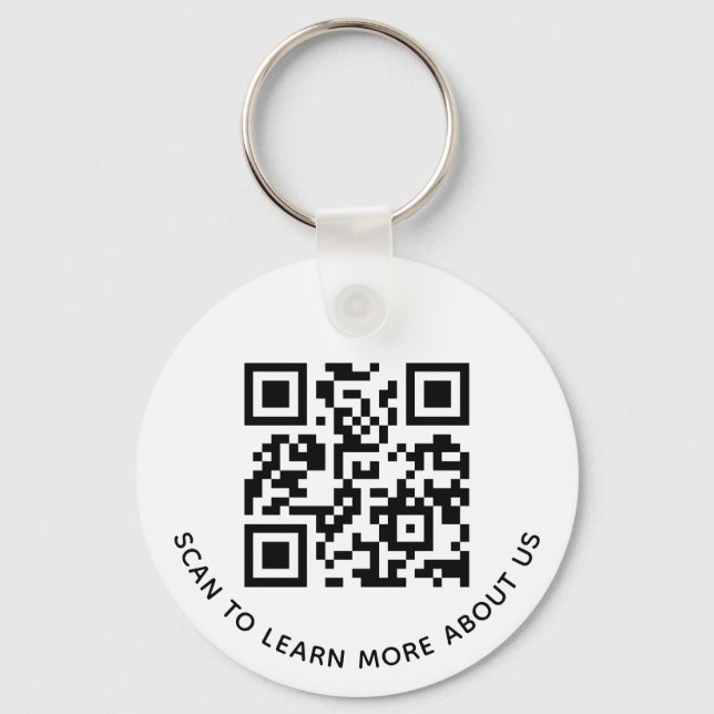Aluminium QR Code Keychain for Business Logo Round (Front)
