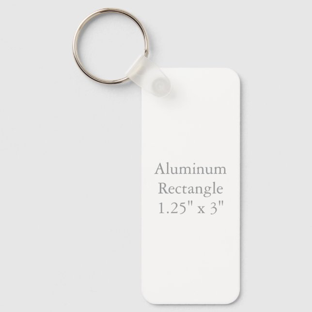 Aluminium Rectangle, 1.25" x 3" Key Ring (Front)