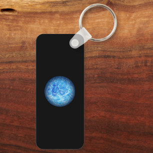 Aluminium Rectangle Calm Tide Fluid Art Keychain