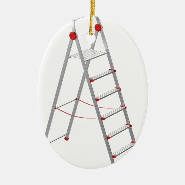 Aluminium step ladder ceramic tree decoration (Front)