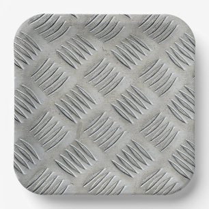 Aluminium Texture Diamond Pattern Paper Plate