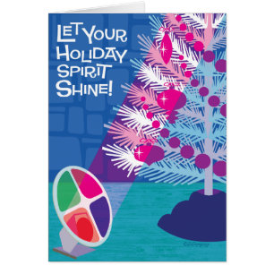 Aluminium Tree Retro Christmas Cards