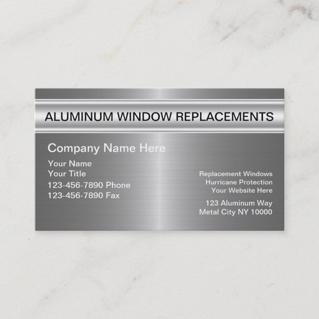 Aluminium Windows Business Card (Front)
