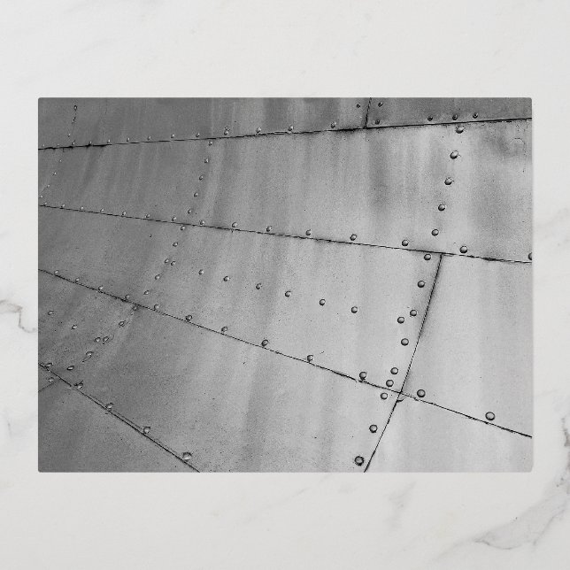 Aluminum Aircraft Skin Abstract    Foil Holiday Postcard (Front)