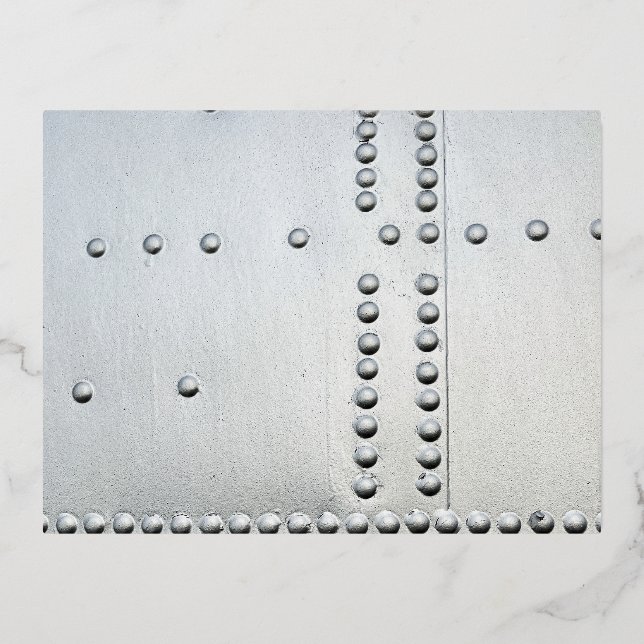 Aluminum Aircraft Skin Abstract  Foil Holiday Postcard (Front)